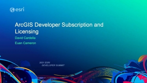 Thumbnail for entry ArcGIS Developer Subscription and Licensing