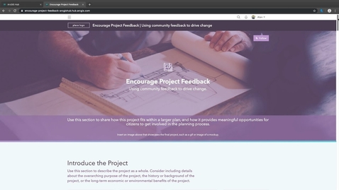 Thumbnail for ArcGIS Hub: Encourage Project Feedback Initiative Template