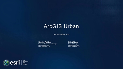 Thumbnail for ArcGIS Urban An Introduction