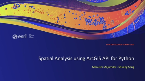 Thumbnail for entry Spatial Analysis using ArcGIS API for Python