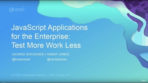 Thumbnail for Javascript Applications for the Enterprise: Test More, Work Less