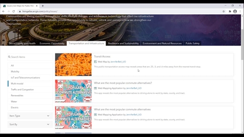 Thumbnail for entry Browse Issues in Esri Maps for Public Policy | A Tour of Esri Maps for Public Policy 4/5