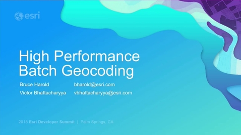 Thumbnail for entry High Performance Batch Geocoding with ArcGIS