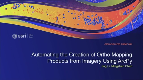 Thumbnail for entry Automating the Creation of Ortho Mapping Products from Imagery Using ArcPy