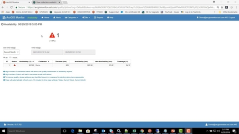 Thumbnail for entry ArcGIS Monitor 10.6.1 - Understanding Availability