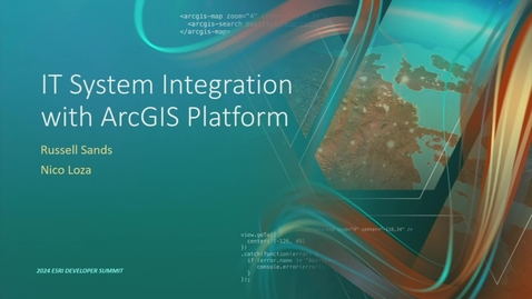 Thumbnail for entry IT System Integrations with ArcGIS Platform