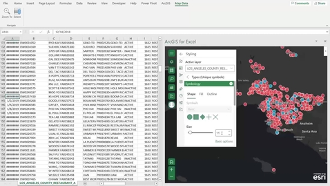 Thumbnail for ArcGIS for Excel: An Overview