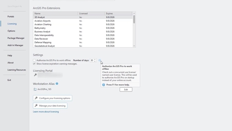 Thumbnail for Set a limit to take ArcGIS Pro offline