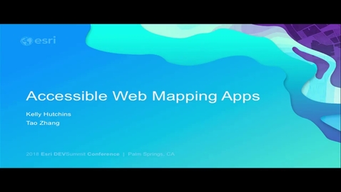 Thumbnail for entry Accessible Web Mapping Apps: ARIA, WCAG and 508 Compliance