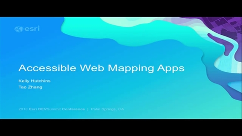 Thumbnail for Accessible Web Mapping Apps: ARIA, WCAG and 508 Compliance