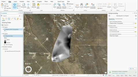 Thumbnail for Generate a raster layer in ArcGIS Pro from a Civil 3D surface