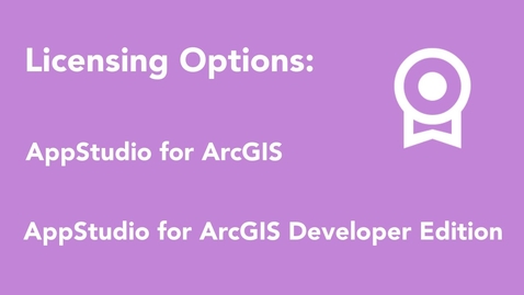 Thumbnail for ArcGIS AppStudio licensing and Free Trail Information.