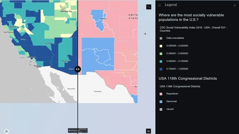 Thumbnail for Updated side panel for swipe block maps in the ArcGIS StoryMaps Briefings app