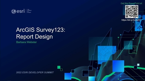 Thumbnail for entry ArcGIS Survey123: Report Design