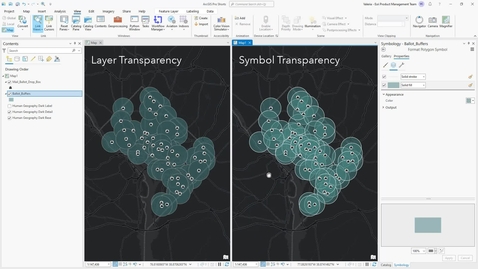 Thumbnail for Layer transparency compared to symbol transparency in ArcGIS Pro
