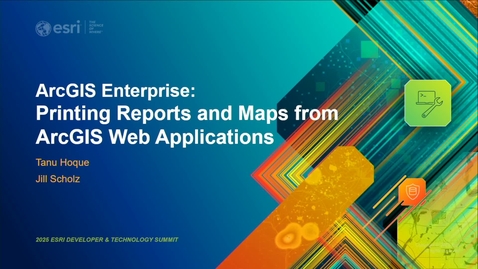 Thumbnail for ArcGIS Enterprise: Printing Reports and Maps from ArcGIS Web Applications