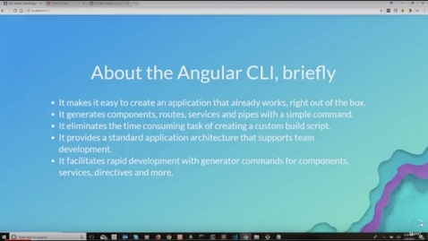 Thumbnail for Kick Starter: Rapid Application Development using Angular CLI