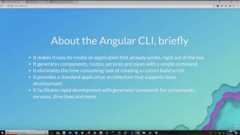 Thumbnail for entry Kick Starter: Rapid Application Development using Angular CLI