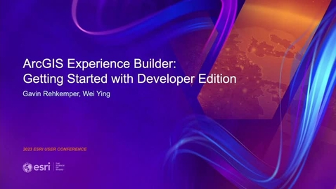 Thumbnail for entry ArcGIS Experience Builder: Getting Started with Developer Edition
