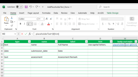 Thumbnail for Add Placeholder Text for Text Questions in ArcGIS Survey123 Connect