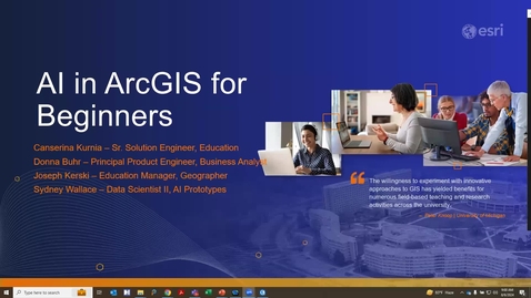 Thumbnail for AI in ArcGIS for Beginners: August 2024