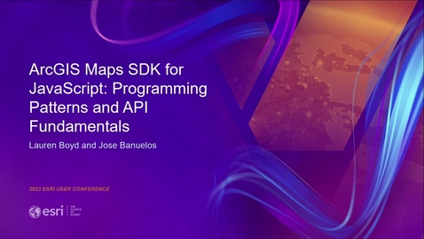 Thumbnail for entry ArcGIS Maps SDK for JavaScript: Programming Patterns and API Fundamentals