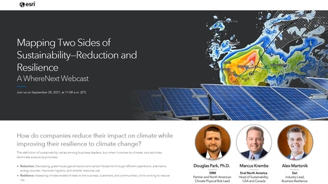 Thumbnail for entry Mapping Two Sides of Sustainability—Reduction and Resilience: A WhereNext Webcast`