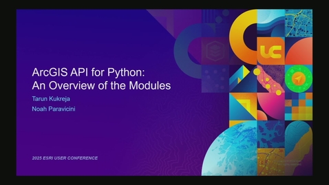 Thumbnail for ArcGIS API for Python: An Overview of the Modules