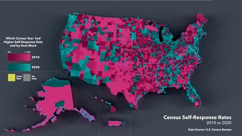Thumbnail for entry Animated Maps: Census Self-Response Rates, 2010 vs 2020 (4K)