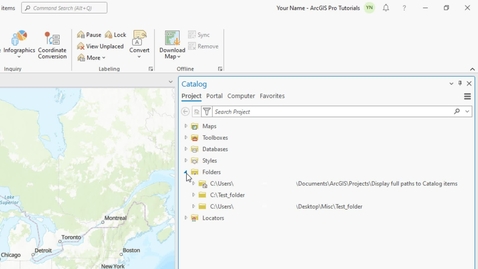 Thumbnail for entry Display full paths to Catalog items in ArcGIS Pro