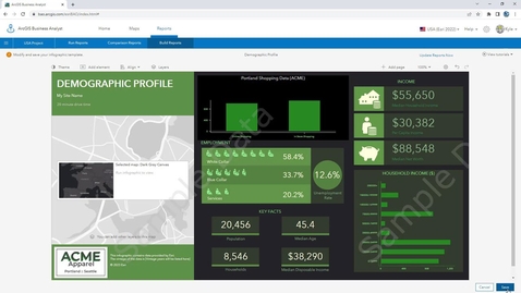 Thumbnail for entry Business Analyst Web App: Configure custom data and create an infographic