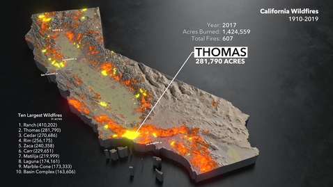 Thumbnail for Animated Maps: California Wildfires from 1910-2019
