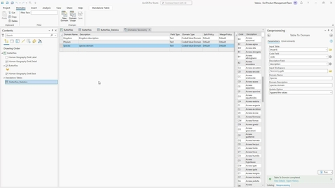 Thumbnail for Use the Table to Domain geoprocessing tool in ArcGIS Pro