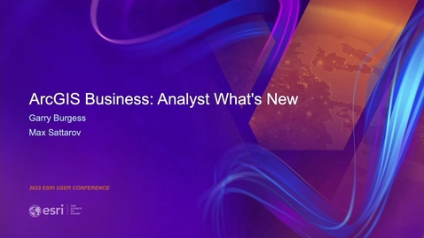 Thumbnail for entry ArcGIS Business Analyst: What's New