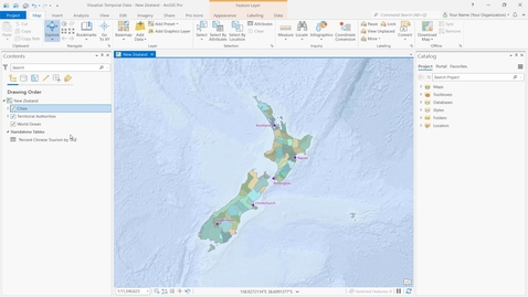 Thumbnail for entry Visualize temporal data in ArcGIS Pro