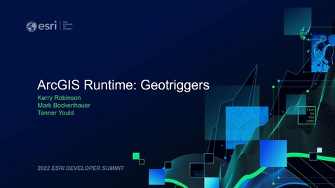 Thumbnail for entry ArcGIS Runtime: Geotriggers