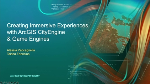 Thumbnail for Creating Immersive Experiences with ArcGIS CityEngine and Game Engines