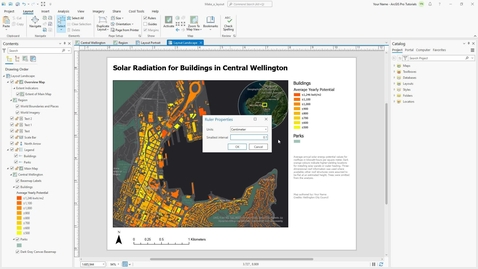 Thumbnail for entry Use rulers in a layout in ArcGIS Pro