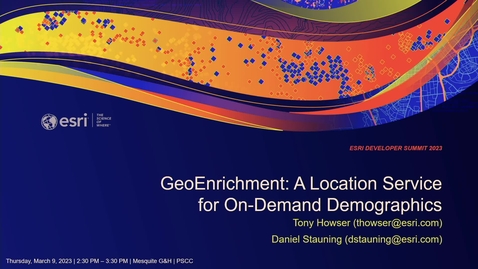 Thumbnail for entry GeoEnrichment: A Location Service for On-Demand Demographics