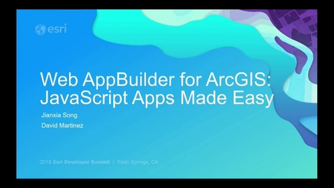 Thumbnail for entry Web AppBuilder for ArcGIS: JavaScript Apps Made Easy