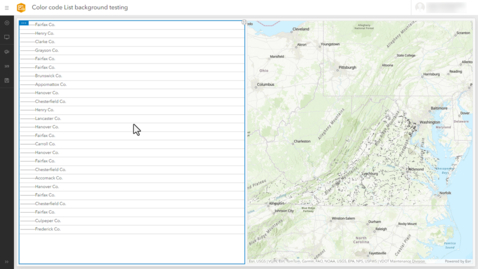 Thumbnail for entry Color Code the Background of the List Element Using Arcade in ArcGIS Dashboards