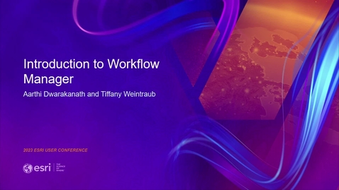 Thumbnail for entry ArcGIS Workflow Manager: An Introduction