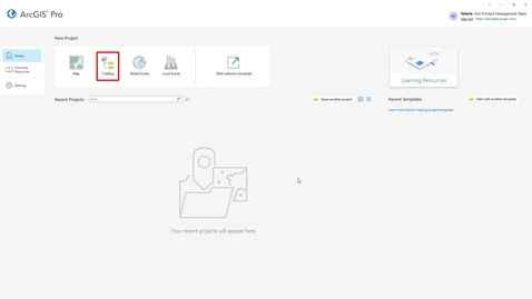 Thumbnail for Default project templates in ArcGIS Pro