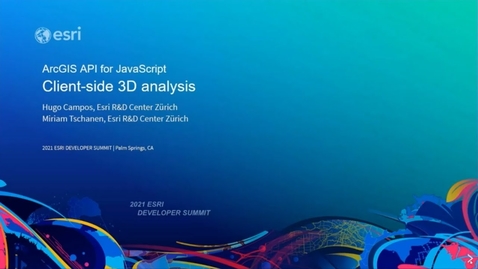 Thumbnail for entry Client-Side 3D Analysis - ArcGIS API for JavaScript