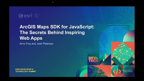 Thumbnail for ArcGIS Maps SDK for JavaScript: The Secrets Behind Inspiring Web Apps