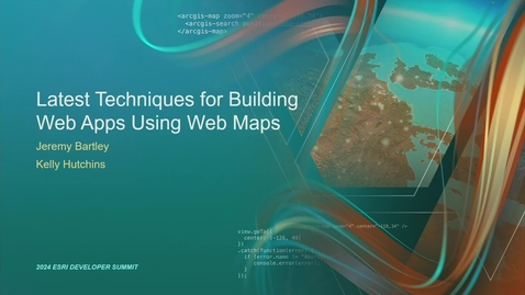 Thumbnail for ArcGIS Online: Latest Techniques for Building Web Apps Using Web Maps