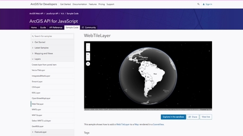 Thumbnail for entry ArcGIS API 4.x for JavaScript: Programming Patterns and API Fundamentals