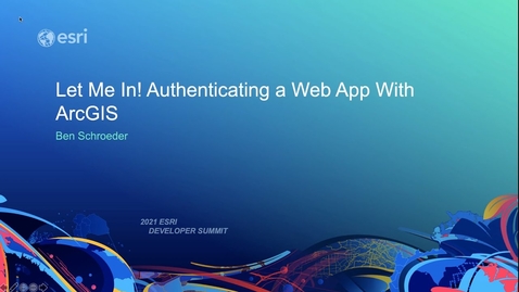 Thumbnail for entry Let Me In! Authenticating a Web App With ArcGIS