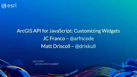 Thumbnail for entry Customizing Widgets - ArcGIS API for JavaScript