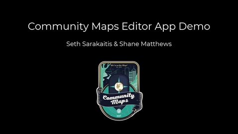 Thumbnail for entry Community Maps Editor App Demo